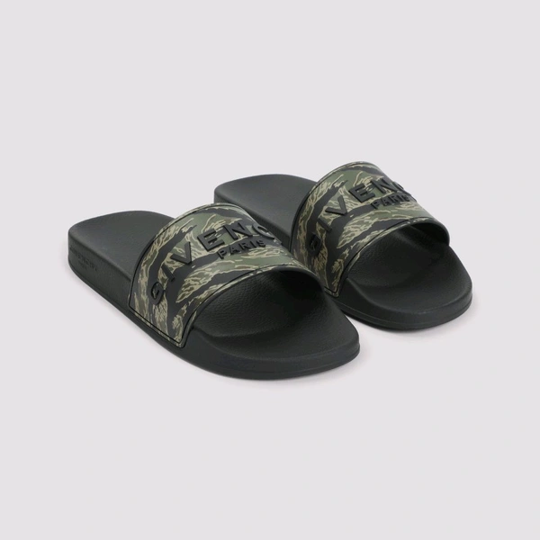 Givenchy Black Logo Slides - Black, UK 06
