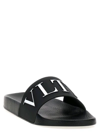 Valentino Garavani Black Slip On Slides - Black, UK 09