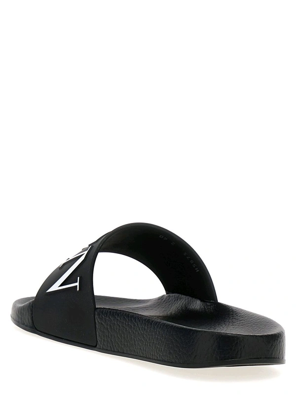 Valentino Garavani Black Slip On Slides - Black, UK 10