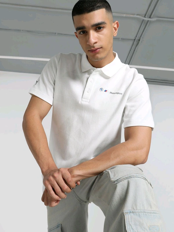 Puma BMW MMS JAQUARD Men Polo T-Shirt - White, 2XL
