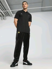 Puma Ferrari Style Jacquard Mens Polo T-Shirt - Black, S