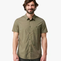 FORCLAZ Men Half Sleeve Shirt Army Green - Travel 100 - Nandor, L