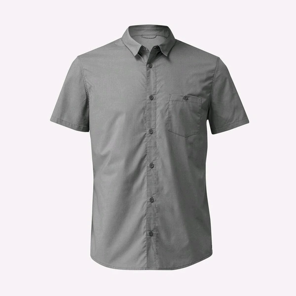 FORCLAZ Men Half Sleeve Shirt Grey  - Nobel, XL