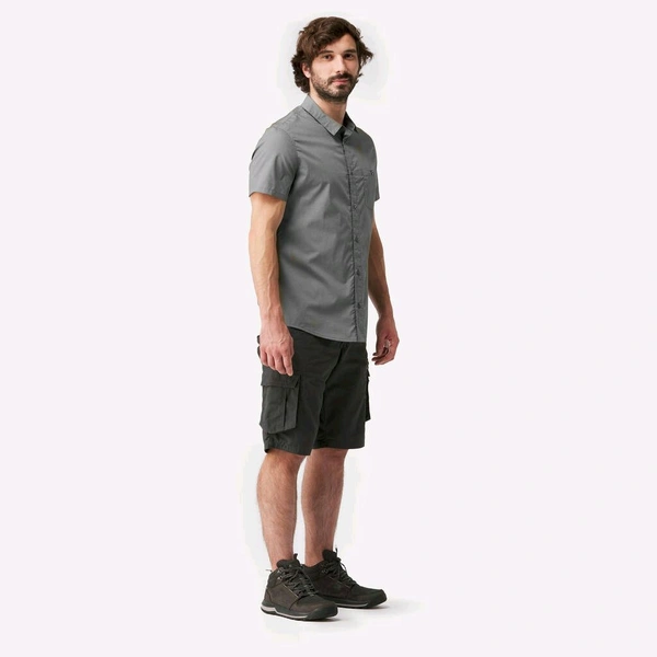 FORCLAZ Men Half Sleeve Shirt Grey  - Nobel, XL