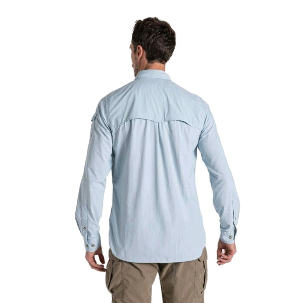 CRAGHOPPERS Craghoppers NosiLife Adventure III Long Sleeve Insect Repellent Shirt Niagra Blue - Cornflower, M