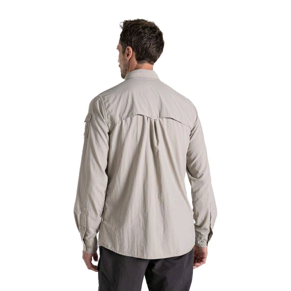 CRAGHOPPERS Craghoppers NosiLife Adventure III Long Sleeve Insect Repellent Shirt Parchment - Grain Brown, M