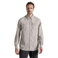CRAGHOPPERS Craghoppers NosiLife Adventure III Long Sleeve Insect Repellent Shirt Parchment - Grain Brown, L