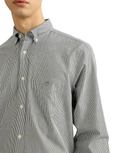 GANT Black Striped Regular Fit Shirt - Gray, M