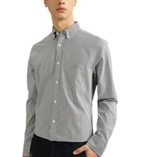 GANT Black Striped Regular Fit Shirt - Gray, XL