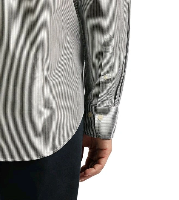 GANT Black Striped Regular Fit Shirt - Gray, XL