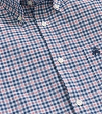 Brooks Brothers Blue Performance Series Stretch Checked Regular Fit Sport Shirt - Mercury, 2XL