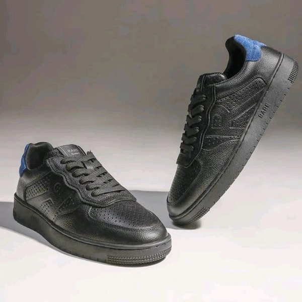 RARE RABBIT Orbiton Perforated Sneakers - Black, UK 10