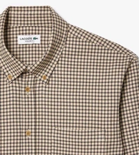 Lacoste Beige Cotton Blend Plaid Overshirt - Salomie, L