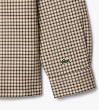 Lacoste Beige Cotton Blend Plaid Overshirt - Salomie, 2XL