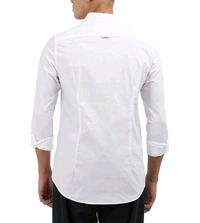 CALVIN KLEIN Mens Solid Slim Fit Shirt - White, M