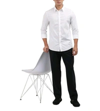 CALVIN KLEIN Mens Solid Slim Fit Shirt - White, M