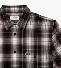LACOSTE Multicolored Short Sleeved Plaid Shirt - Black Marlin, L
