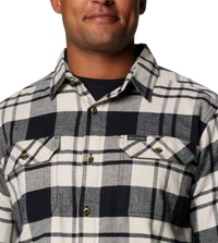 Columbia Mens Grey Omni-Wick Flare Gun Stretch Flannel Long Sleeve Shirt - Black, M