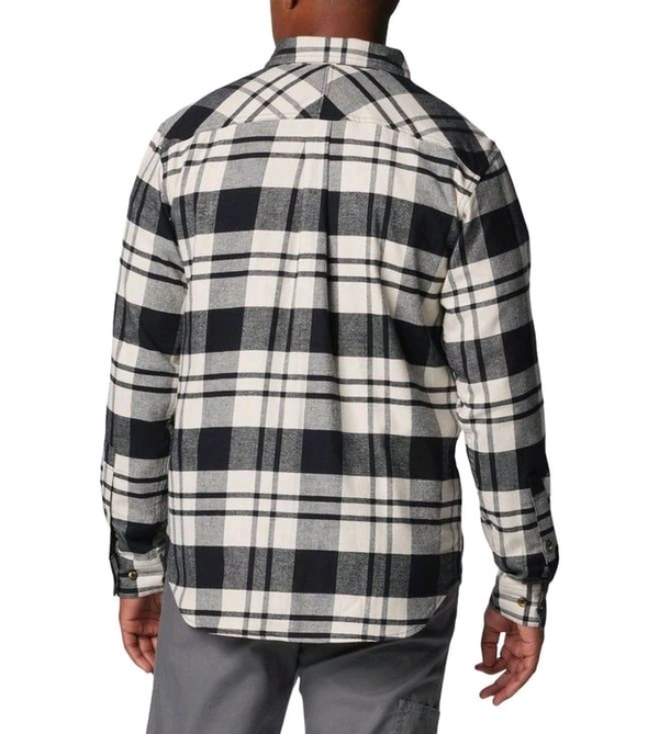 Columbia Mens Grey Omni-Wick Flare Gun Stretch Flannel Long Sleeve Shirt - Black, XL