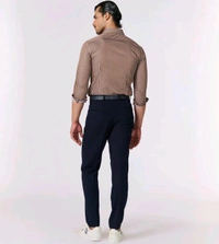 S&N Shantnu Nikhil Brown SNCC Striped Logo Shirt - Brown, M