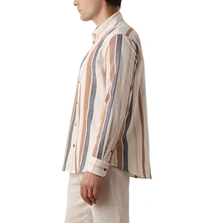 SELECTED HOMME Brown Patina Striped Regular Fit Shirt - Twine, M