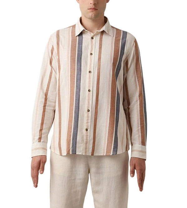 SELECTED HOMME Brown Patina Striped Regular Fit Shirt - Twine, M
