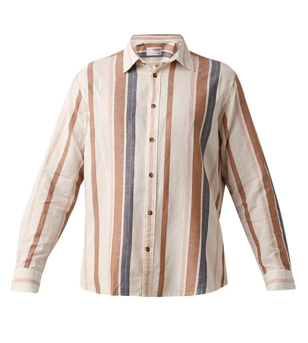 SELECTED HOMME Brown Patina Striped Regular Fit Shirt - Twine, XL