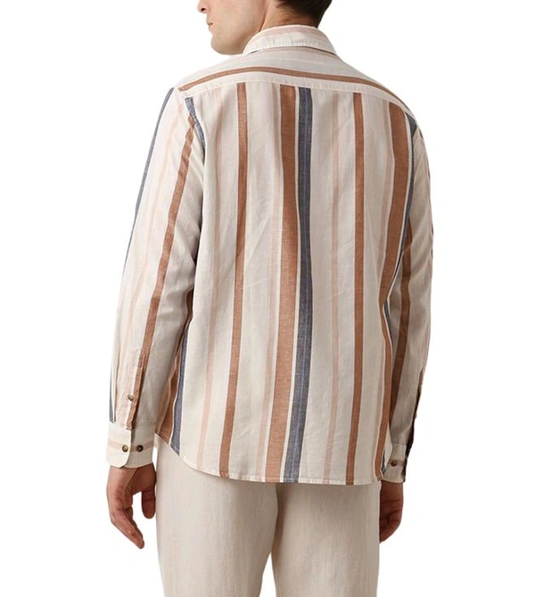 SELECTED HOMME Brown Patina Striped Regular Fit Shirt - Twine, XL