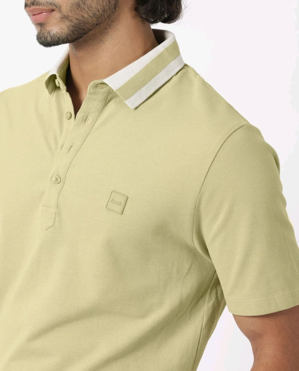 RARE RABBIT CLASSIC CONTRAST COLLAR KNIT POLODIVIDE - DUSKY GREEN - Envy, M