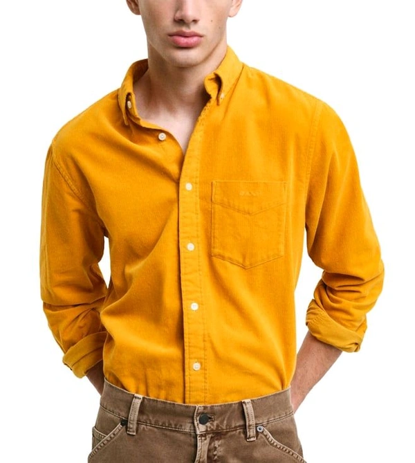 GANT Yellow Regular Fit Shirt - Gold, S