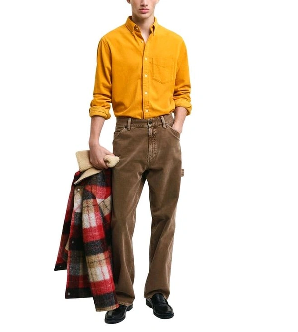 GANT Yellow Regular Fit Shirt - Gold, L