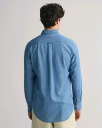 GANT Gant men blue washed button-down collar full sleeves shirt - Hippie Blue, L