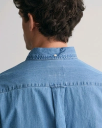 GANT Gant men blue washed button-down collar full sleeves shirt - Hippie Blue, L