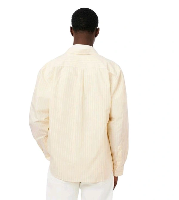 LACOSTE Yellow Relaxed Fit Striped Oxford Shirt - Picasso, XS
