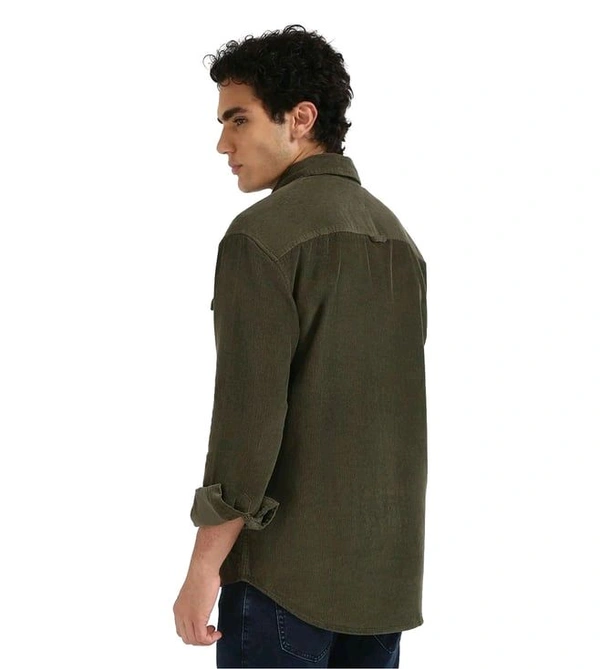 TOMMY HILFIGER Fatigue Green Cotton Relaxed Fit Shirt - Rangitoto, M