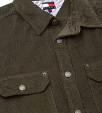 TOMMY HILFIGER Fatigue Green Cotton Relaxed Fit Shirt - Rangitoto, M