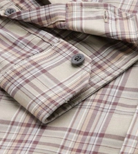 CALVIN KLEIN Men's Plaza Taupe Checks Slim Fit Shirt - Martini, XS