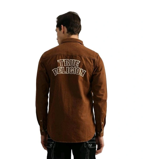 True Religion Brown Regular Fit Shirt - Carnaby Tan, XS