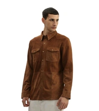 True Religion Brown Regular Fit Shirt - Nutmeg Wood Finish, S