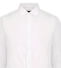 Emporio Armani White Blended Regular Fit Shirt - White, XL