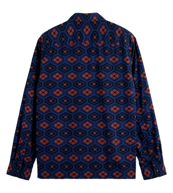 Scotch & Soda Night Book Cover Ditsy Printed Seersucker Shirt - Port Gore, XS