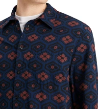 Scotch & Soda Night Book Cover Ditsy Printed Seersucker Shirt - Port Gore, L