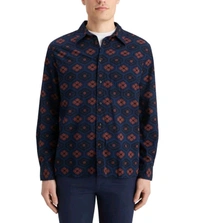 Scotch & Soda Night Book Cover Ditsy Printed Seersucker Shirt - Port Gore, L