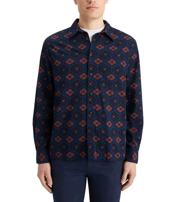 Scotch & Soda Night Book Cover Ditsy Printed Seersucker Shirt - Port Gore, L