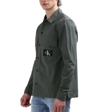 CALVIN KLEIN Grey Solid Collar Full Sleeves Shirt - Cape Cod, L