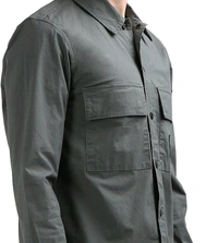 CALVIN KLEIN Grey Solid Collar Full Sleeves Shirt - Cape Cod, L