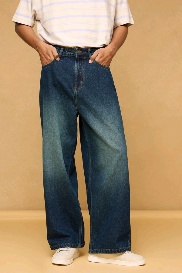 FREAKINS sea blue men's wide leg jeans - Martinique, 30