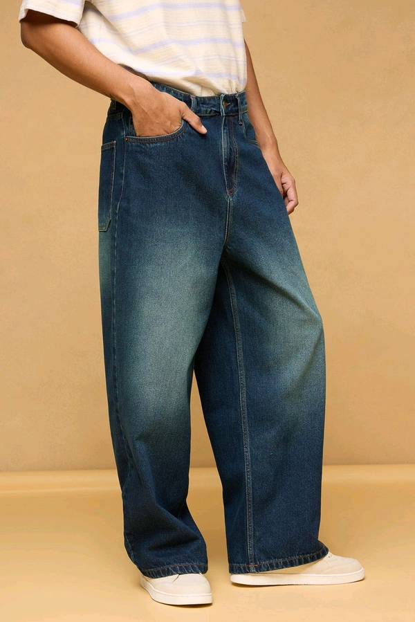 FREAKINS sea blue men's wide leg jeans - Martinique, 30