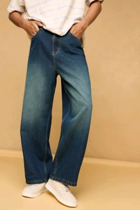 FREAKINS sea blue men's wide leg jeans - Martinique, 34