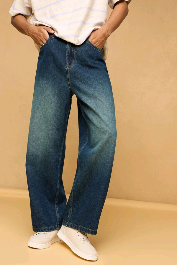 FREAKINS sea blue men's wide leg jeans - Martinique, 34